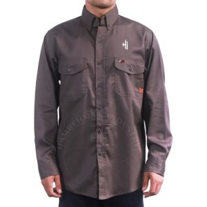 Clothing Working <b>Shirt</b> 100% Cotton <b>Flame</b> Retardant Workwear Unisex Long Sleeve Heavy Duty Welding <b>Shirt</b> 2026 - Product Image 1