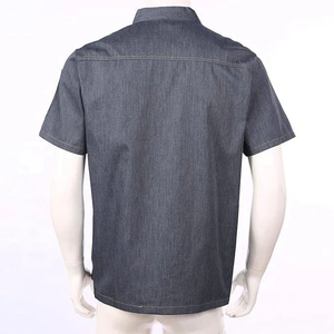 Chemises de chef pour hommes à séchage rapide avec logo personnalisé, grande taille, respirantes, manches courtes, en polyester - Product Image 3