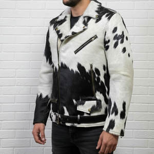 Chaquetas de Cuero Vacuno de Alta Calidad con Pelo Natural para Hombre, Chaqueta de Invierno de Cuero Genuino, Resistente al Viento, Transpirable y Elegante, Estilo Western - Product Image 4