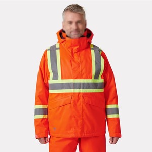 Safety <b>Jacket</b> Reflective Breathable for <b>Construction</b> Fire Protection Outdoor Use High Visibility Workwear 100% Polyester - Product Image 6