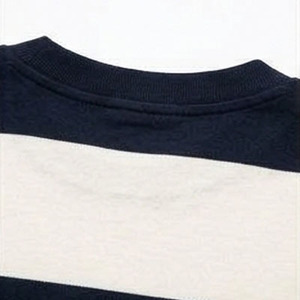 Camiseta de algodón 100% personalizada de alto gramaje para hombre, al por mayor, con hombros caídos, a rayas, oversize, lisa, estilo streetwear - Product Image 4