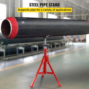 Soporte de tubo en V, altura ajustable de 28 a 52 pulgadas, plegable y portátil, capacidad de 2500 lb, abrazaderas para tubos de 1/2 a 12 pulgadas - Product Image 1