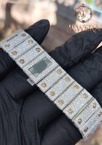Luxury Men's Stainless Steel Analog Watch with Glass Dial Shiny Diamond Look Mechanical Auto Movement for Wedding Fashion Events - Product Image 4