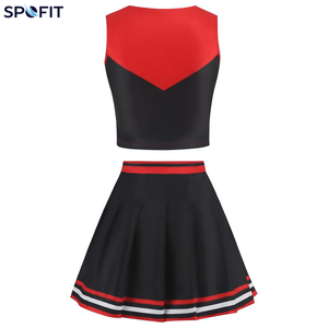 Customized Printed Cheerleading Uniforms Wholesale OEM 100% Polyester Sets <b>Elasticity</b> Crop Top <b>Skirt</b> - Product Image 2