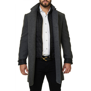 CHALASA SPORTS OEM Vente en gros Manteau long à double boutonnage en laine à carreaux pour homme, design tendance, automne-hiver - Product Image 4