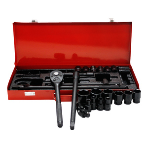 Set di utensili a sbalzo per la casa 24 pezzi per la riparazione di auto universale 1/2 chiave a bussola <span class=keywords><strong>Dr</strong></span> Set di strumenti a cricchetto nero - Product Image 2