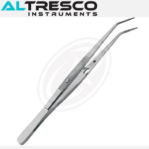 Pince à épiler universitaire avec pointe dentelée en acier inoxydable disponible en droit et incurvé poli/terne/multicolore selon la demande - Product Image 4