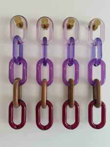 Collier long en résine à maillons larges, style moderne, mélange de couleurs, punk, creux, épais, pour décoration murale, fait main, anniversaire - Product Image 5