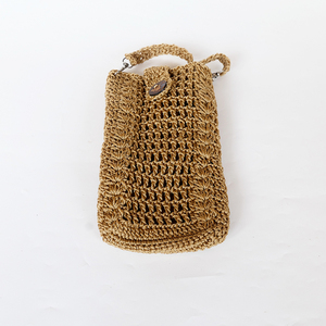 Pochette courte à bandoulière en nylon crochetée à la main avec fermeture éclair anti-RFID, couleur kaki, design personnalisé, haute qualité, mode féminine - Product Image 2