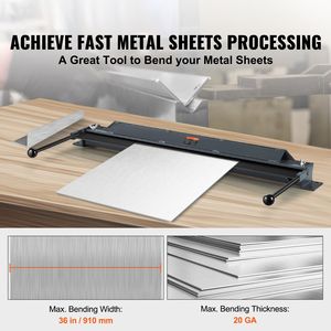 Cintreuse de tôles portable de 36 pouces, mini plieuse métallique 0-130 degrés, pour tôles de 20 gauge en acier à faible teneur en carbone - Product Image 5