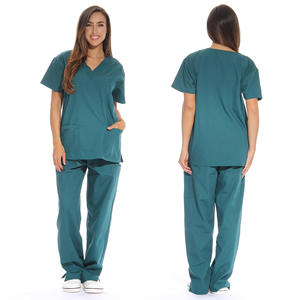 GLOWING NEON INDUSTRY Women V-Neck Doctor Scrub <b>Top</b> Set Logo Rayon Hospital Uniforms Blouse Woven OEM Service Needle Seamless - Product Image 2