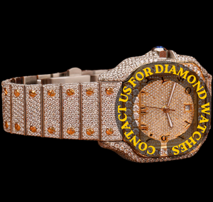 นาฬิกาข้อมือผู้ชายสุดหรูหรา สไตล์ฮิปฮอป หน้าปัดกระจก ประดับเพชรโมอิสซาไนต์ VVS คุณภาพสูง ตัวเรือนสแตนเลสสตีล พร้อมกลไกควอตซ์ - Product Image 4