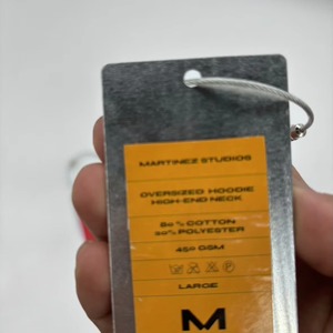 Custom Engraved LOGO Silver Metal Hang Tag for Clothing Hoodies Aluminum Hangtag Price Label - Product Image 3