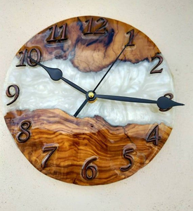 Horloge murale décorative en bois et résine époxy pour cadeaux et décoration intérieure, dernière collection, horloge de qualité supérieure pour restaurant et hôtel - Product Image 5