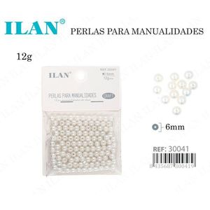 Perle Ilan per artigianato, perline bianche da 6 mm, confezione da 12 g - Product Image 3