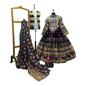 Low Prices Women's Clothing Handmade Afghani Dress Women High Quality 100% Velvet Afghan Vintage Women Custom <b>Wedding</b> Dresses - Product Image 1