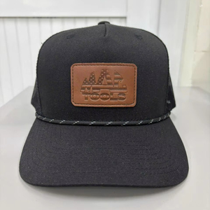 Casquettes de camionneur de haute qualité avec logo personnalisé en relief sur patch en cuir, casquettes de camionneur personnalisées en gros, gorras ajustables pour l'extérieur - Product Image 1