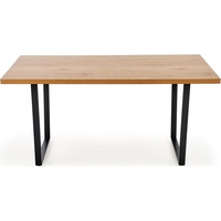 Table à manger contemporaine en panneaux MDF carrés avec pieds en acier pour la cuisine et la salle à manger, meubles de maison