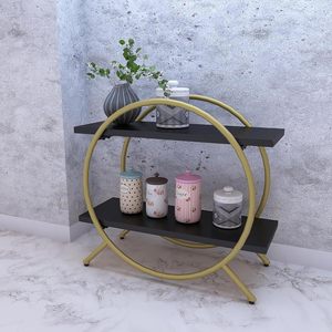 Étagère à épices à 2 niveaux pour comptoir de cuisine, support à masala en bois et métal, rangement multifonctionnel pour condiments et assaisonnements - Product Image 4