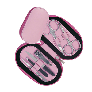Pink Professional Durable Nail Kit with Stainless Steel Tools 5 in 1 Portable Manicure Set <b>Case</b> for Adults - Product Image 4