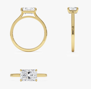 แหวนหมั้นเพชรแล็บทรงเรเดียนท์เคลือบทอง 14K รับรองโดย IGI ระดับความสะอาด VVS2 ทองเหลืองสำหรับงานแต่งงาน - Product Image 3