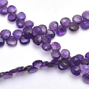 Cuentas facetadas de amatista AAA de 5 mm en forma de corazón, amatista natural de color púrpura intenso, piedras semipreciosas sueltas para la fabricación de joyería. - Product Image 1