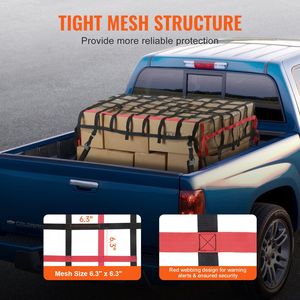 Rete da carico resistente per pianale camion 96x72 pollici con 4 cinghie regolabili, fibbie e ganci a S - Accessorio antiusura - Product Image 4