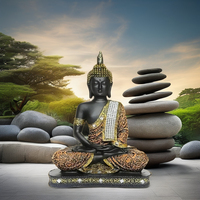 Artisanat Métal Assis Bouddha Statue Art Déco Design Home Decor Sculpture pour Salon et Cadeaux
