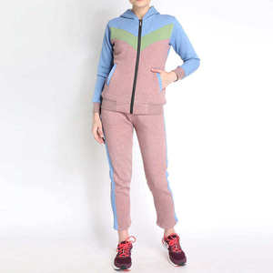 Best Quality Plus Size Full Sleeve Hooded <b>Tracksuit</b> Relaxed Fit Solid 100% Cotton Eco-Friendly Breathable Women's Set Wholesale - Product Image 1