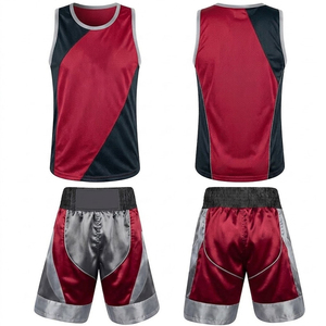 Producto de Moda: Conjunto de Pantalones Cortos y Chaleco de Muay Thai, Uniforme de Kickboxing y Lucha con su Logotipo Personalizado - Product Image 1