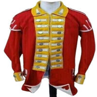 Veste d'uniforme rouge de hussard, reproduction de style historique, manteau révolutionnaire rouge, manteaux pour hommes du 10e régiment