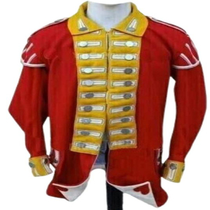 Veste d'uniforme rouge de hussard, reproduction de style historique, manteau révolutionnaire rouge, manteaux pour hommes du 10e régiment - Product Image 5
