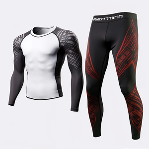 Rashguard MMA de Manga Corta 100% Algodón de Alta Calidad al por Mayor, Ropa Personalizada con Estampado BJJ, Conjunto de Rashguard para Hombre - Product Image 4