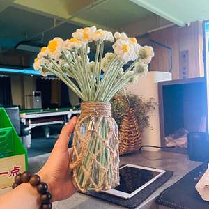 Premium Natural Jute Flower Vase – <b>Rustic</b> Handmade Decorative Flower Holder for Table, <b>Shelf</b> and Modern Home Decor - Product Image 5