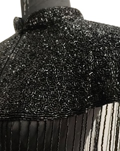 New Trend High Fashion Super Embroidered Sequined Heavily Hand Embellished Plus Size Women's <b>Black</b> Sassy Breathable England - Product Image 2