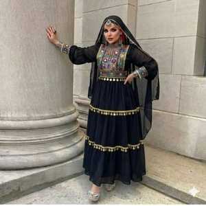 Premium Quality Afghan Kuchi Dress for Women Wedding Party Wear <b>Modest</b> Style Zipper Button Lace Washable Decoration - Product Image 2