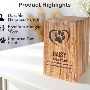 Wooden Ashes Storage Box Memorial Urn Personalized Wooden Cremation Urn Wholesale by AYAANS - Product Image 4