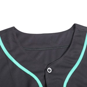 Maillot de baseball à boutons intégraux, faible MOQ, en polyester écologique, style tournoi, production sur mesure, sergé résistant longue durée - Product Image 3