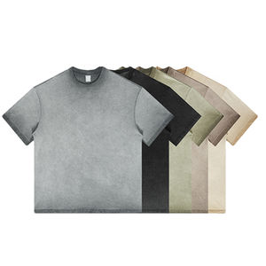 Camiseta de Hombre Extra Grande con Lavado Ácido Personalizada, 100% Algodón, de Alta Calidad, con Logotipo Personalizado, Cuello Redondo, Estilo Vintage - Product Image 4