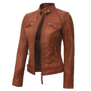 Chaqueta de Cuero para Mujer, Estilo Urbano, a la Moda, Ligera, Transpirable, Cómoda, para Uso Diario, Venta al Por Mayor - Product Image 2