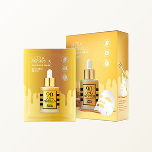 Produit de soin de la peau Crema Caracol Korean K-Beauty 90 Ultra Propolis Ampoule Mask 20g 10 feuilles Fabriqué en Corée - Product Image 2