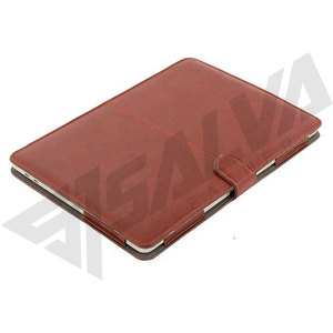 Housse pour ordinateur portable en cuir véritable pour ordinateurs de 13, 14 et 15 pouces, couleur rouge unie, style luxueux, fermeture à fermoir, intérieur durable - Product Image 3