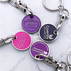 Moneda de carrito de fichas de supermercado redonda de plástico en blanco personalizada, Marktex - Product Image 3