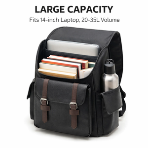 <span class=keywords><strong>Mochila</strong></span> Unisex de Moda Ligera de Cuero PU, Impermeable, con Cierre de Cremallera Antirrobo, Portátil y Duradera para la Escuela, Negocios y Uso Diario - Product Image 3