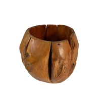 Plateau de table rustique en teck pour plantes/fleurs de mariage, décoration intérieure, motif vertical, toutes saisons, accent décoratif unique et chaleureux