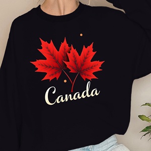 เสื้อสเวตเชิ้ตผู้หญิงใบเมเปิ้ลแดงแคนาดา - Product Image 2