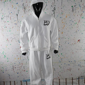 2026 Custom Men Tracksuit Set Fleece Lined 300GSM Cotton Blend Gym Sport Wear Hoodie <b>Jogger</b> Two Piece Training Suit finerthreds - Product Image 1