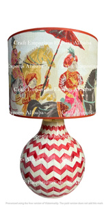 Classic handcrafted table lamps using bone and resin featuring chip-pasted lampshades and bone inlay techniques for an ornate - Product Image 6
