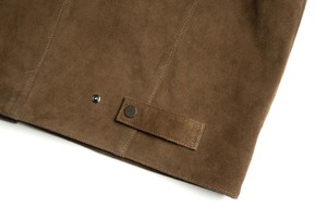 <b>Men's</b> Brown <b>Suede</b> Leather <b>Jacket</b> Casual Turn-down Collar Zipper Closure Regular Fit Autumn Wear - Product Image 3