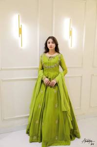 PinkCityBlocks Mode Indienne Tendance pour Femmes, Robe Anarkali Longue en Tulle Brodé, Kurti, Gown, Dupatta, Tenue de Mariage et de Fête - Product Image 2
